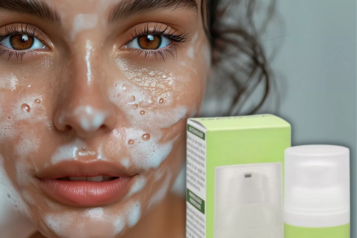 Una chica poniéndose el gel facial de Mercadona que compite con la alta cosmética/ Montaje Consumidor Global Una chica poniéndose el gel facial de Mercadona que compite con la alta cosmética/ Montaje Consumidor Global