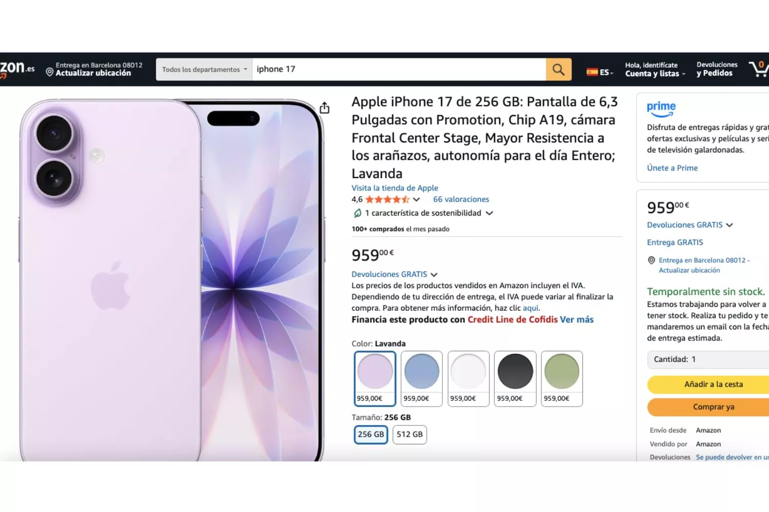 Venta del iPhone 17 en Amazon, plataforma que no tiene stock del producto / AMAZON Venta del iPhone 17 en Amazon, plataforma que no tiene stock del producto / AMAZON
