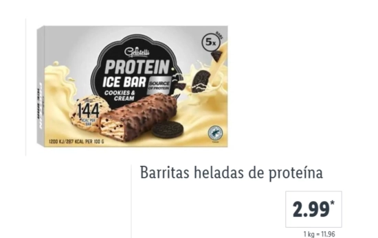 Helados proteicos Gelatelli/ LIDL Helados proteicos Gelatelli/ LIDL