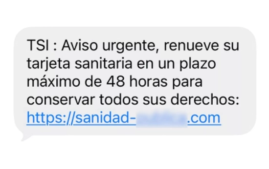 El mensaje fraudulento   MINISTERIO DE SANIDAD El mensaje fraudulento   MINISTERIO DE SANIDAD