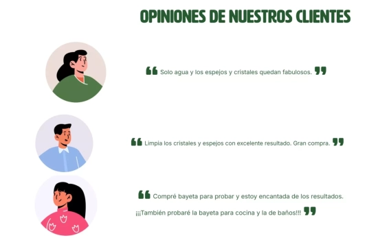Opiniones sobre la bayeta sin químicos/ ECOLIMPIA