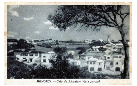 Postal antigua de Alcaufar con el Xuroy a mano izquierda Postal antigua de Alcaufar con el Xuroy a mano izquierda