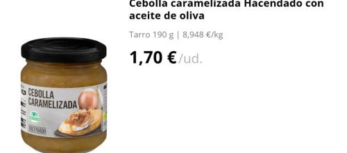 Cebolla caramelizada lista para comer/ MERCADONA Cebolla caramelizada lista para comer/ MERCADONA