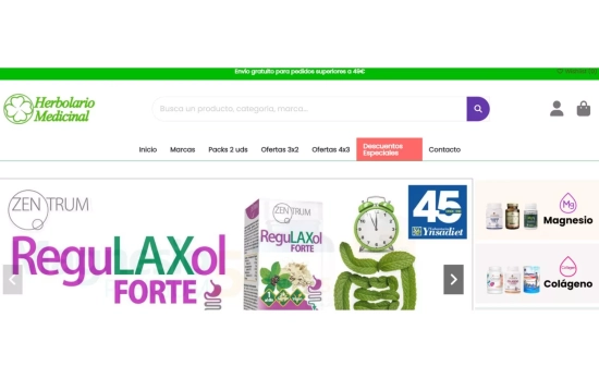 Una vista de la web Herbolario Medicinal / CG Una vista de la web Herbolario Medicinal / CG