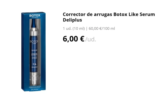 Corrector de arrugas Botox Like Serum Deliplus/ MERCADONA Corrector de arrugas Botox Like Serum Deliplus/ MERCADONA