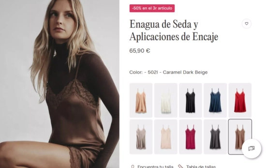 Enagua de Seda y Aplicaciones de Encaje/ INTIMISSIMI Enagua de Seda y Aplicaciones de Encaje/ INTIMISSIMI