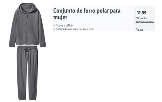 Conjunto de forro polar para mujer/ LIDL Conjunto de forro polar para mujer/ LIDL