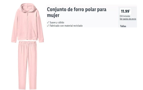 Conjunto de forro polar para mujer/ LIDL Conjunto de forro polar para mujer/ LIDL