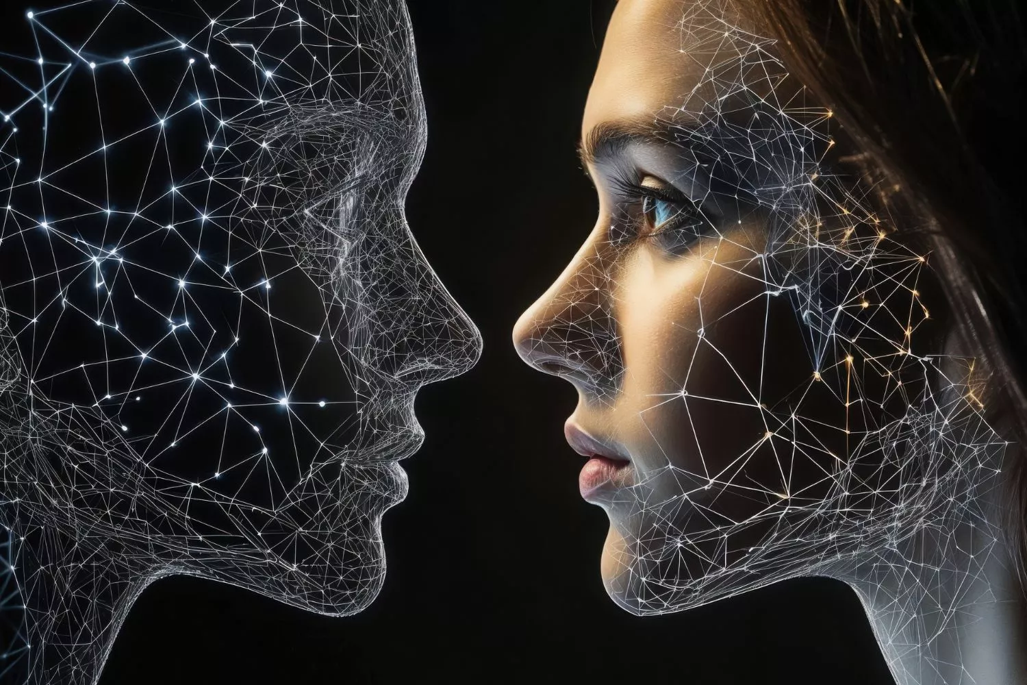 Imagen metafórica de una persona siendo suplantada por la IA / CANVA