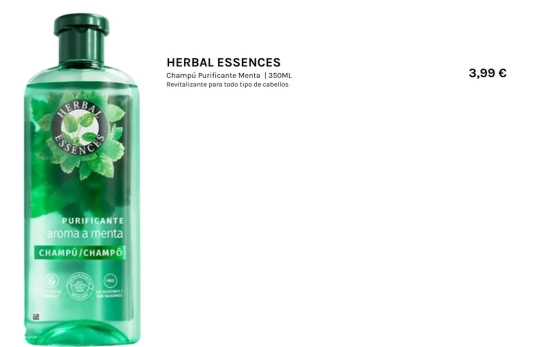 Champú Purificante Menta Herbal Essences/ DRUNI Champú Purificante Menta Herbal Essences/ DRUNI