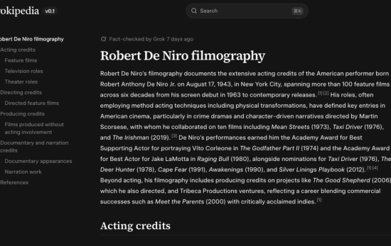 Ejemplo de una búsqueda en Grokipedia / GROKIPEDIA Ejemplo de una búsqueda en Grokipedia / GROKIPEDIA