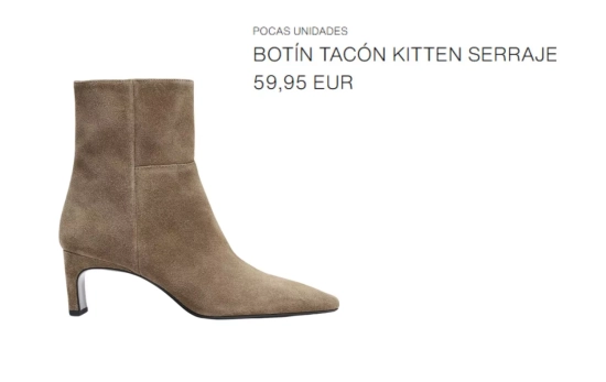 Botín tacón serraje/ ZARA Botín tacón serraje/ ZARA