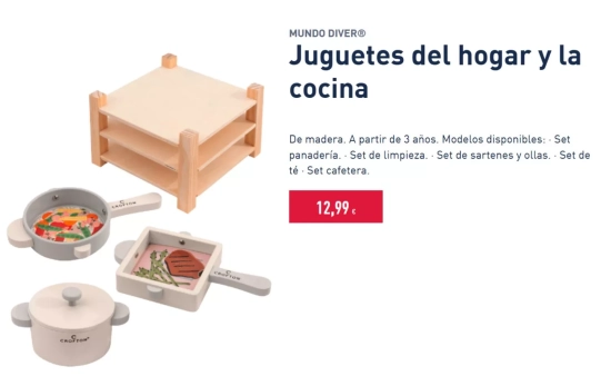 Juguetes de cocina en madera/ ALDI