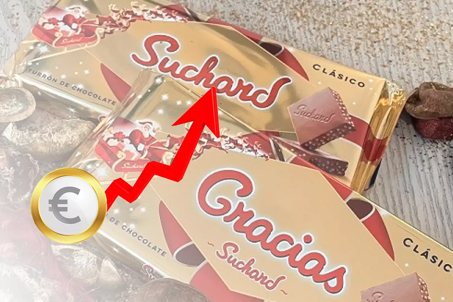Varias tabletas de Suchard, el turrón que se ha encarecido un 40% en los últimos dos años / Fotomontaje CG