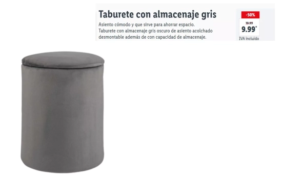 Taburete acolchado/ LIDL