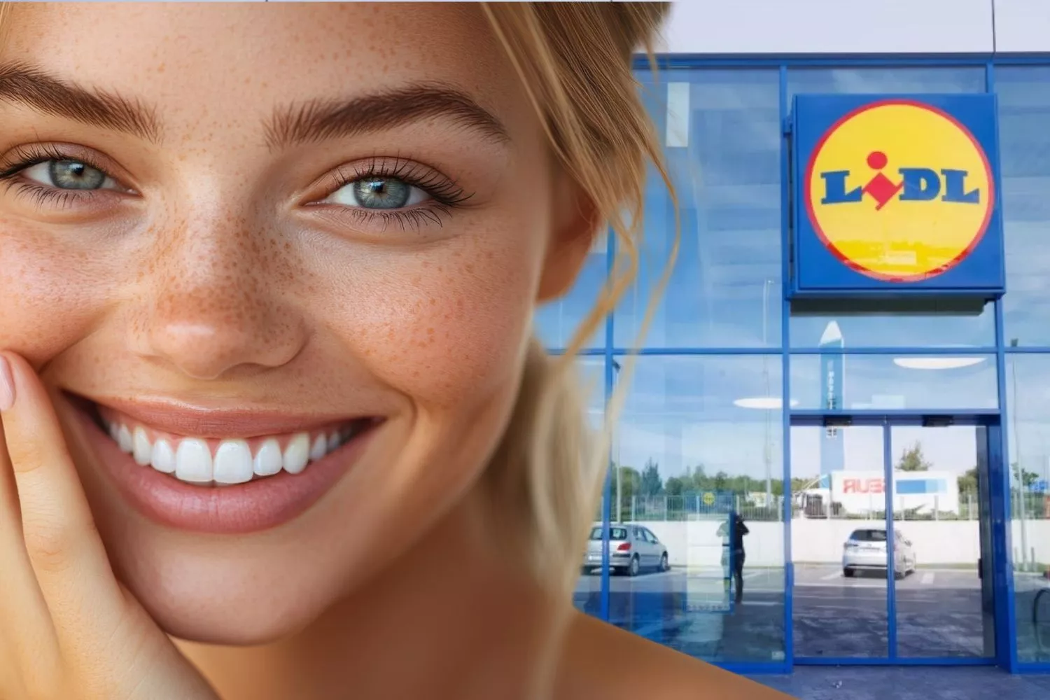 Una mujer y un supermercado de Lidl / Montaje CONSUMIDOR GLOBAL Una mujer y un supermercado de Lidl / Montaje CONSUMIDOR GLOBAL