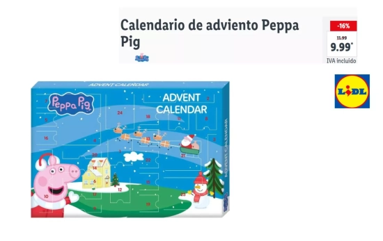 Calendario de Adviento Peppa Pig/ LIDL Calendario de Adviento Peppa Pig/ LIDL