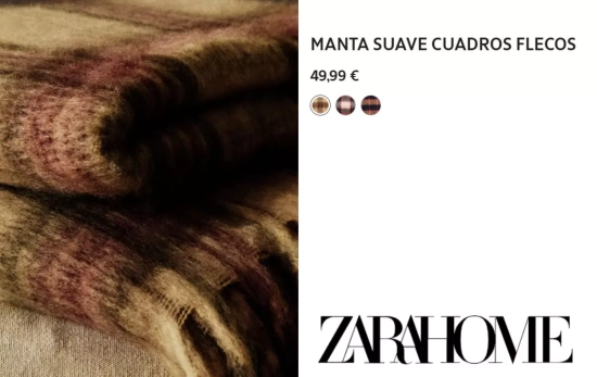 Manta cuadros franela /ZARA HOME
