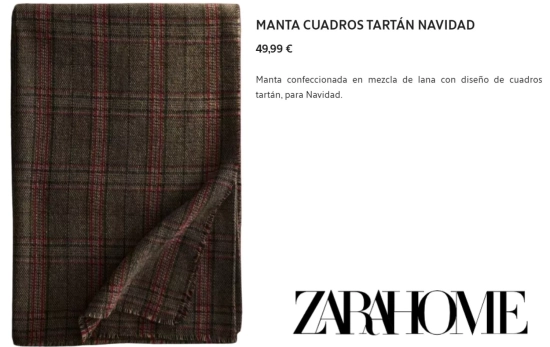 Manta estampado tartán/ ZARA HOME