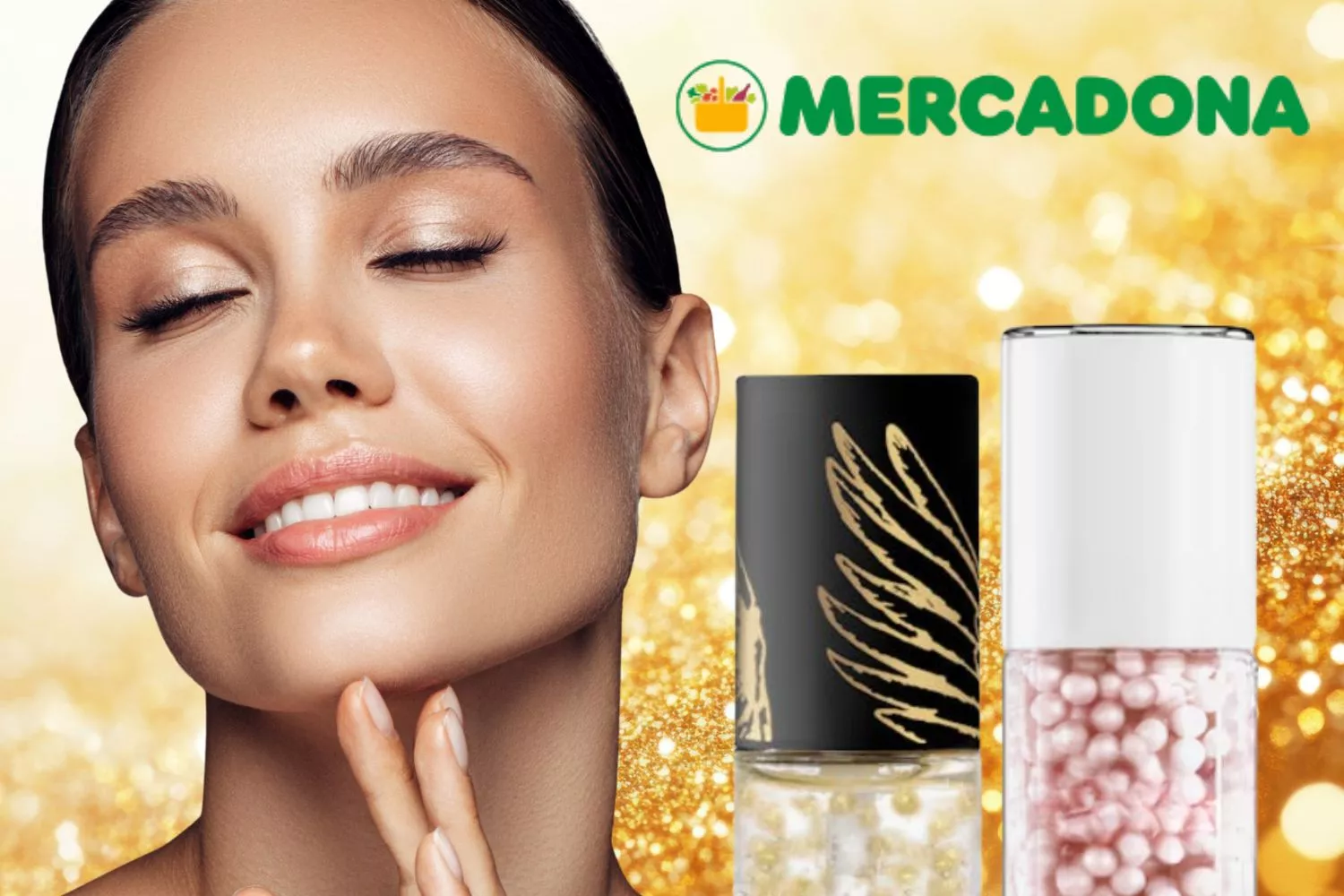 Una mujer y el nuevo producto 'beauty' de Mercadona / Montaje CONSUMIDOR GLOBAL