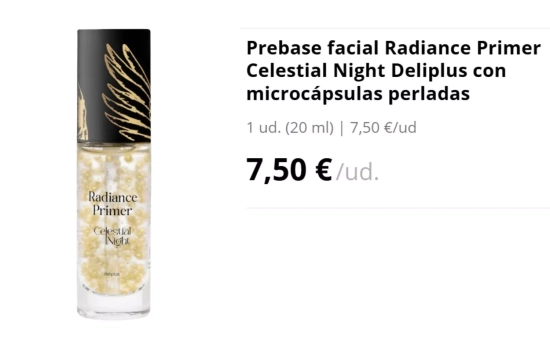 Prebase facial Radiance Primer Celestial Night Deliplus con microcápsulas perladas/ MERCADONA