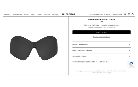 Gafas de sol Mask Butterfly de Balenciaga / BALENCIAGA 