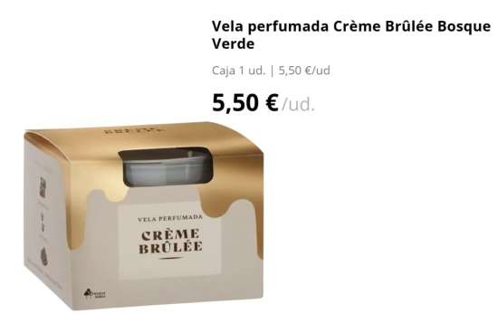 Vela perfumada Crème Brûlée Bosque Verde/ MERCADONA