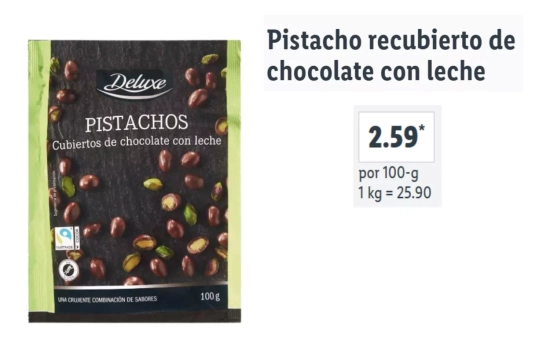 Pistachos recubiertos de chocolate/ LIDL