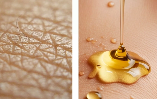 Una piel seca por el frío frente a otra hidratada/ Montaje Consumidor Global