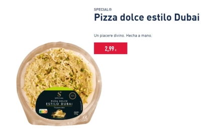 Pizza dolce estilo Dubai/ ALDI Pizza dolce estilo Dubai/ ALDI
