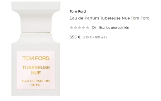 Tuberose Nue de Tom Ford/ ELCORTEINGLÉS Tuberose Nue de Tom Ford/ ELCORTEINGLÉS