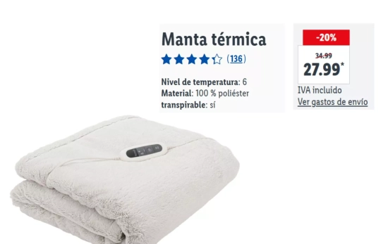 Manta térmica/ LIDL Manta térmica/ LIDL