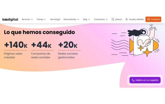 Aspecto de la web de Beedigital / BEEDIGITAL