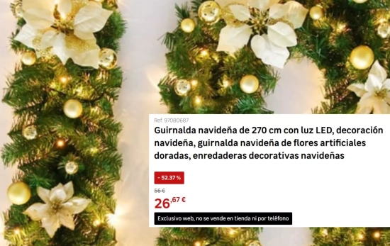 Una guirnalda navideña/ LEROY MERLIN