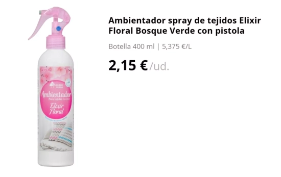 Spray aromático textil/ MERCADONA Spray aromático textil/ MERCADONA