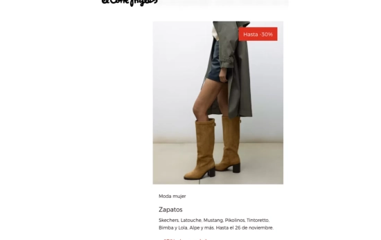 La oferta de zapatos de El Corte Inglés CAPTURA