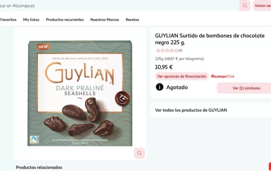 Chocolate Guylian de Alcampo / ALCAMPO