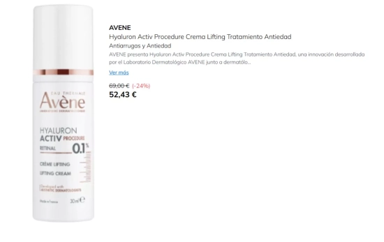 Hyaluron Activ Procedure Crema Lifting Antiedad de AVENE/ PRIMOR Hyaluron Activ Procedure Crema Lifting Antiedad de AVENE/ PRIMOR