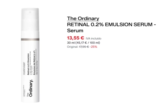 THE ORDINARY Retinal 0.2% Emulsión Serum/ ZALANDO THE ORDINARY Retinal 0.2% Emulsión Serum/ ZALANDO