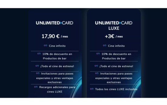 Diferencias entre los dos tipos de Unlimited Card / CINESA