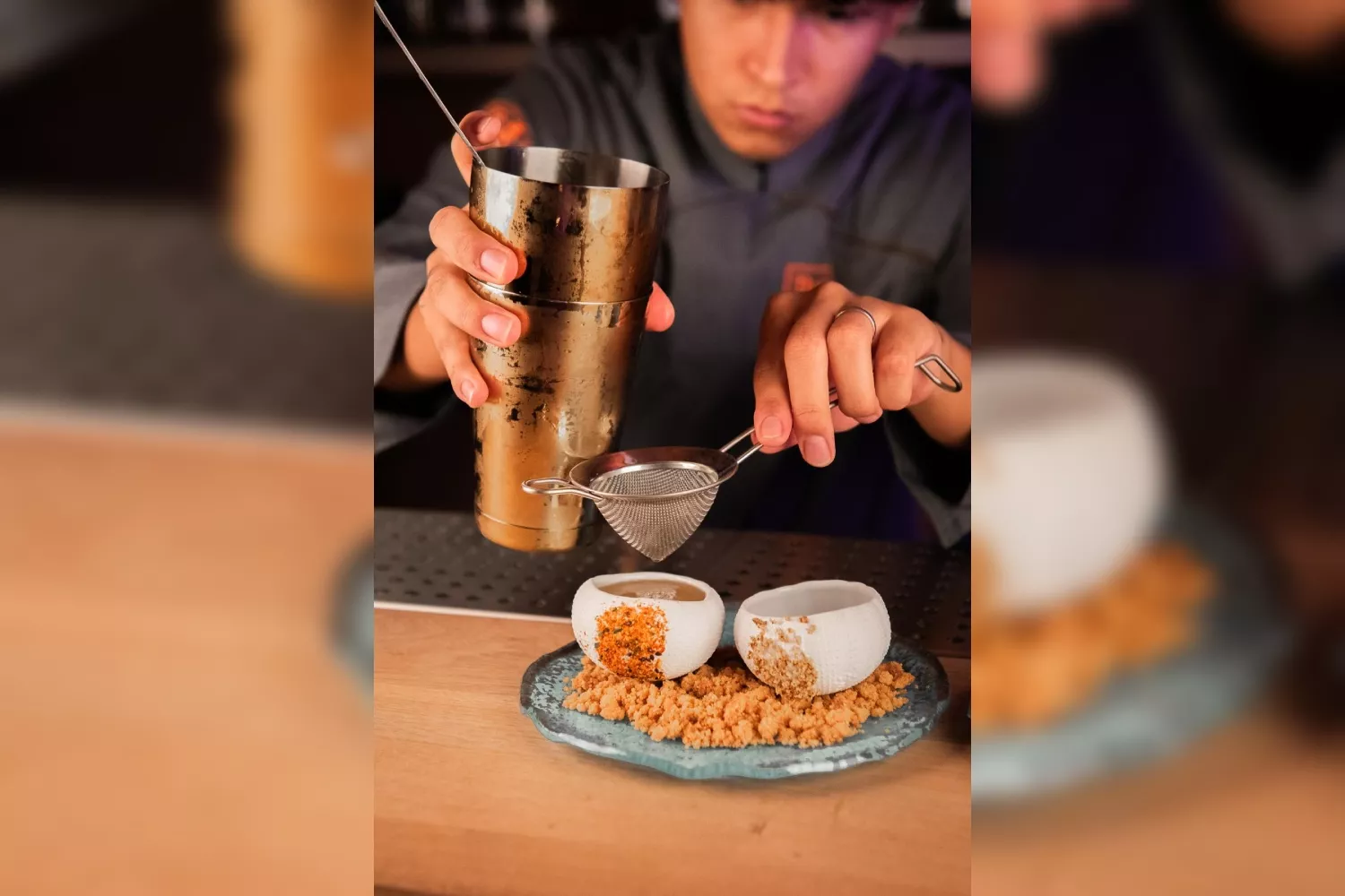 Uno de los cócteles elaborados con productos del mar en el restaurante The Lot / CEDIDA