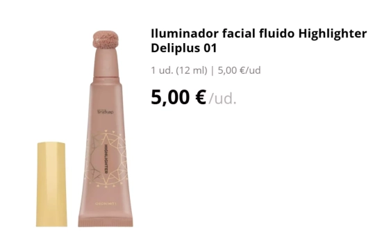 Iluminador facial fluido Highlighter Deliplus 01/ Mercadona