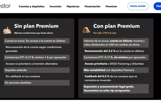 Diferencias entre el plan Premium y el estándar de Myinvestor