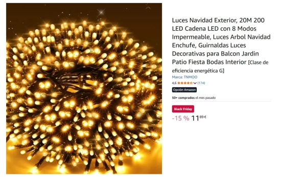 Luces cálidas/ AMAZON Luces cálidas/ AMAZON