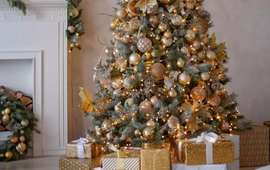 Árbol de Navidad en tonos dorados/ CANVA Árbol de Navidad en tonos dorados/ CANVA