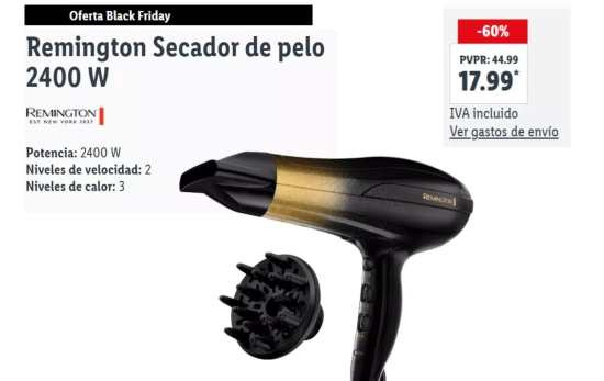 Remington Secador de pelo 2400 W/ LIDL