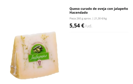 Queso jalapeño/ MERCADONA Queso jalapeño/ MERCADONA