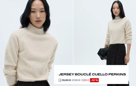 Cuello perkins blanco/ MANGO OUTLET Cuello perkins blanco/ MANGO OUTLET