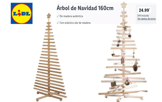 Árbol de Navidad de madera 160cm/ LIDL