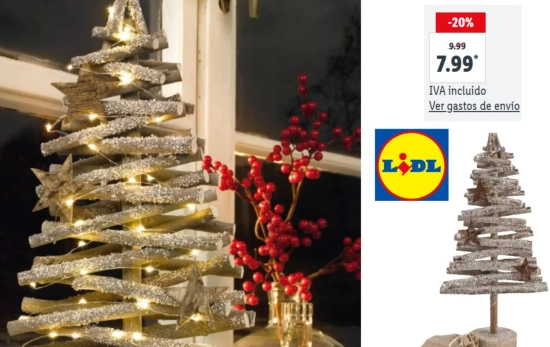 Árbol de madera LED/ LIDL
